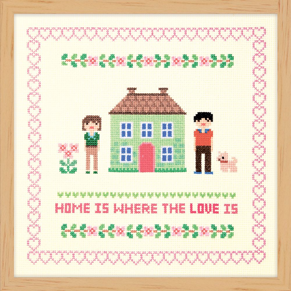 Набор для вышивания нитками XIU Crafts, Дом зеленого цвета, 25х25 см