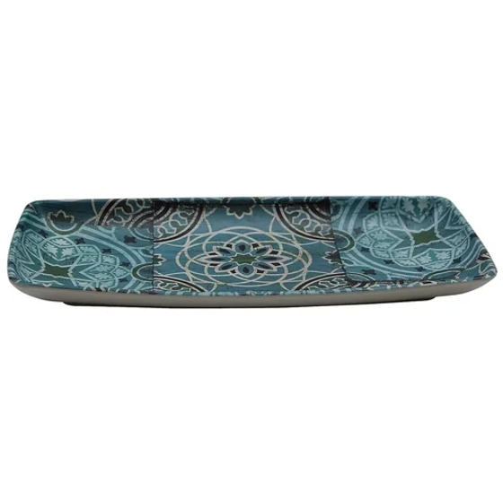 Блюдо 33,1*16,8*3,5 см прямоуг. с бортом Damask Blue пластик меламин P.L. Proff Cuisine