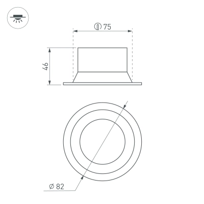 Светильник MS-BREEZE-BUILT-R82-9W Warm2700 (WH, 85 deg, 230V) (Arlight, IP20 Металл, 5 лет)