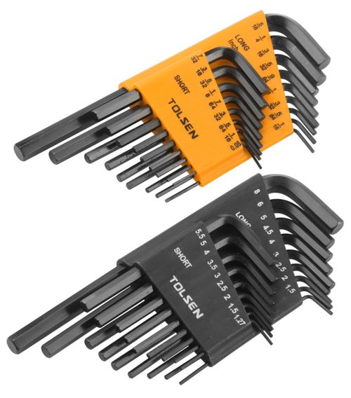 TOLSEN (TT20094) Набор Г-образных шестигранников 1,27-8 мм, 0,05"-5/16", метрические и дюймовые, 36 предметов