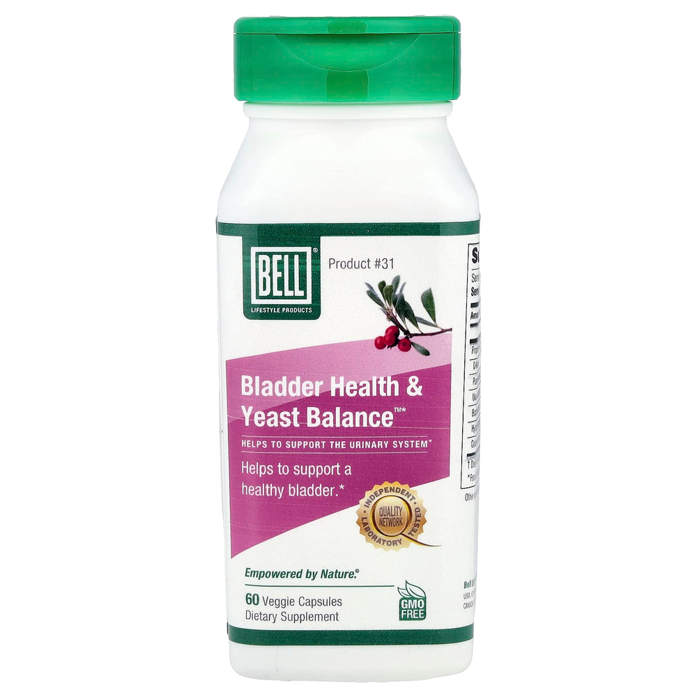 Bell Lifestyle, Bladder Health & Yeast Balance ™, 60 растительных капсул