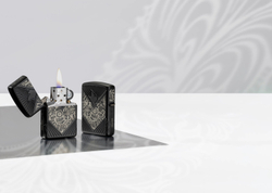 Зажигалка Zippo Armor® с покрытием Black Matte, латунь/сталь, чёрная, матовая, 38x13x57 мм
