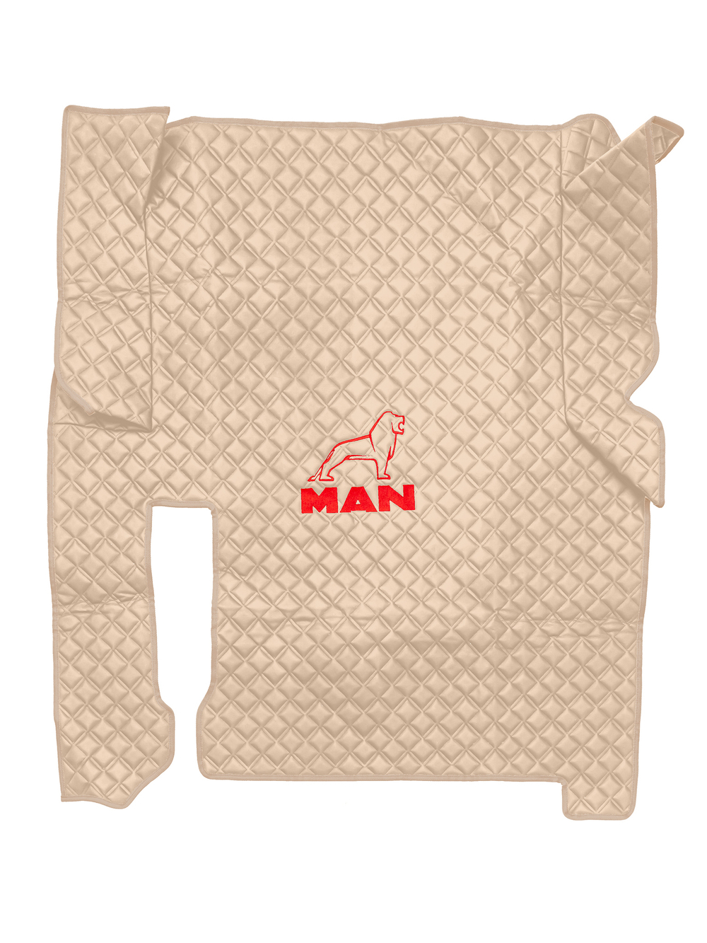 Ковры MAN TGX (автомат, механика) (экокожа, бежевый, бежевый кант, красная вышивка)