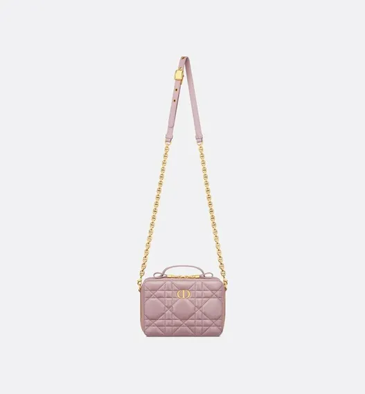 Сумка Dior Box Dior Caro на цепочке светло-розовый