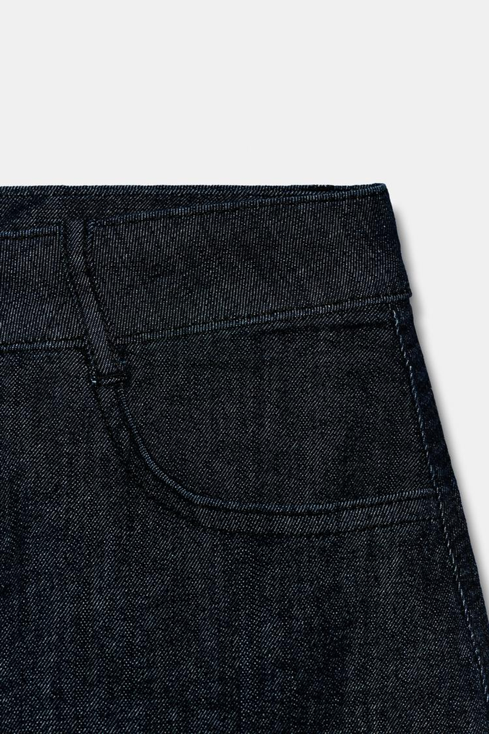 ZARA КОМБИНИРОВАННАЯ ЮБКА-ШОРТЫ С КРУЖЕВОМ, СИНИЙ