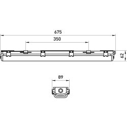 Светильник ЭРА SPP-101-0-002-060 IP65 под 2 светодиодные лампы T8 G13 LED 2x600 | Линейные IP65 под лампу T8 LED
