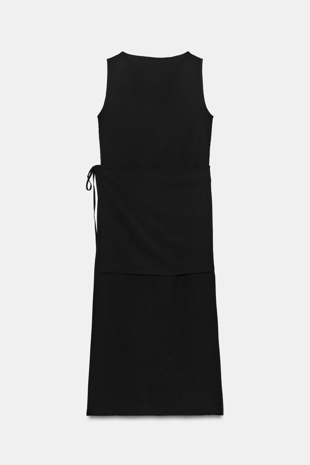 ZARA ПЛАТЬЕ БЕЗ РУКАВОВ С КУШАКОМ, ЧЕРНЫЙ