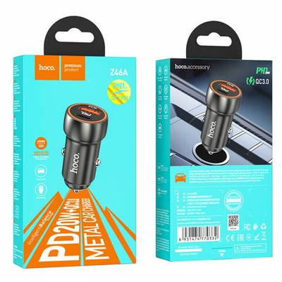 Автомобильное зарядное устройство Hoco Z46A PD20W+QC3.0 (black)
