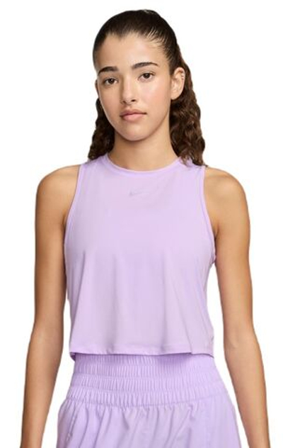 Женский топ теннисный Nike One Classic Dri-Fit Cropped Tank Top - lilac bloom/black