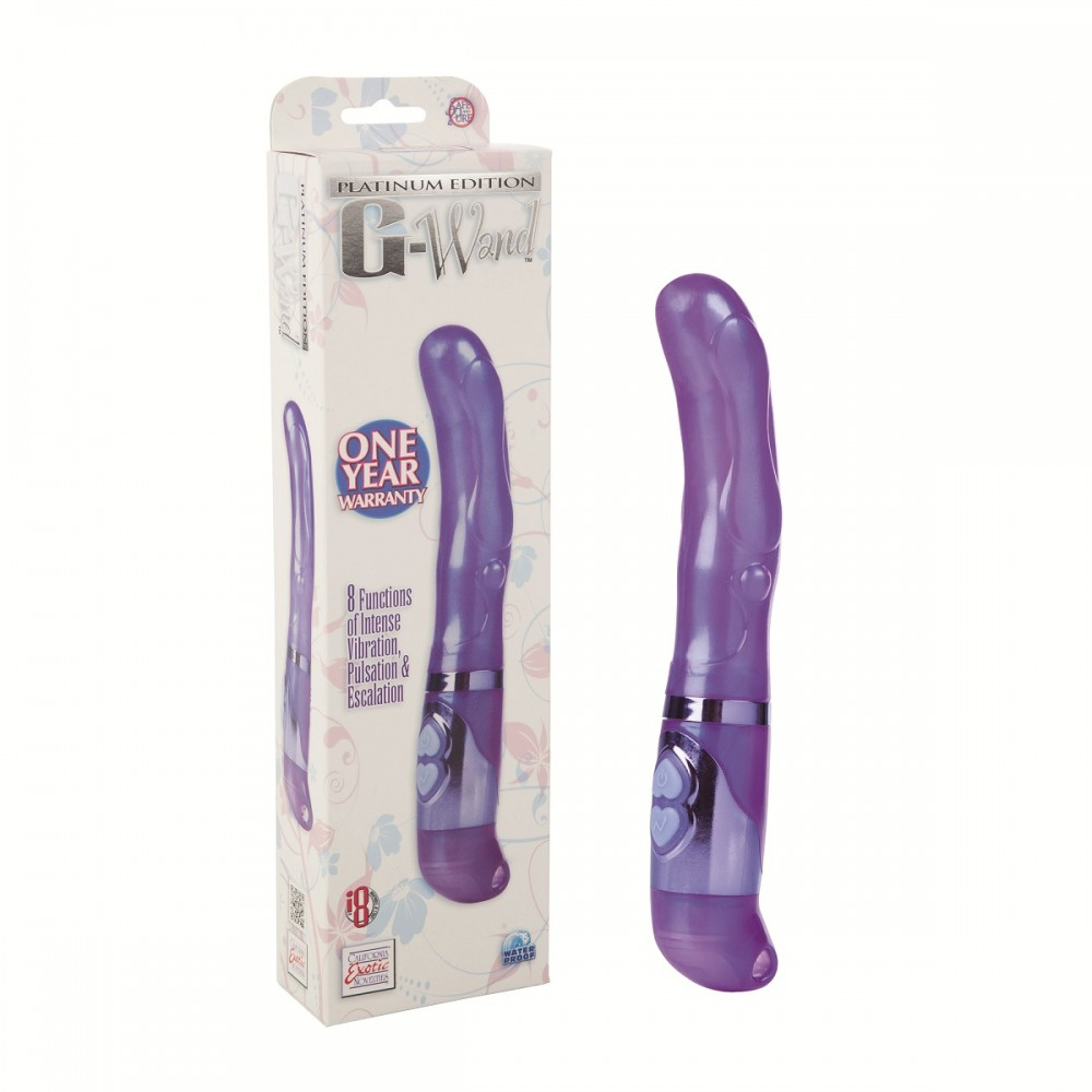 Фиолетовый вибромассажёр точки G PLATINUM EDITION G WAND - 12,75 см.