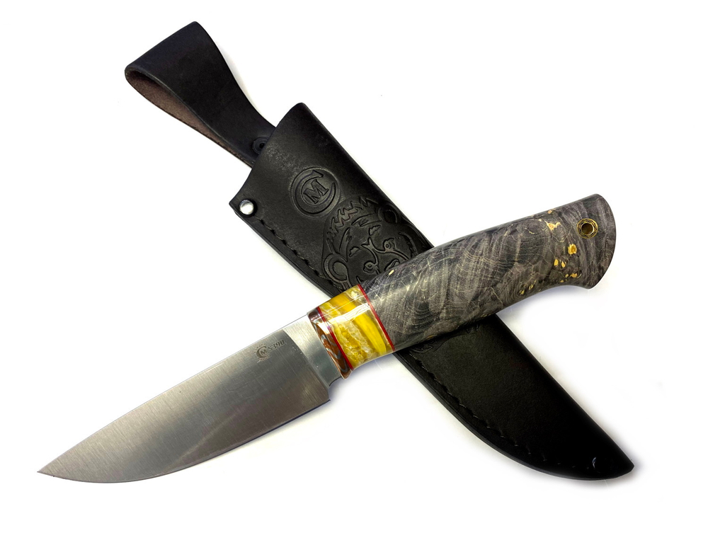 Нож Сокол, Bohler S390, макуме зуб мамонта, кап клена