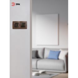 12-5002-10 ЭРА Рамка на 2 поста, Эра12, венге | Эра 12