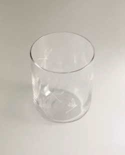ZARA HOME СТАКАН С РИСУНКОМ «СТРЕКОЗА», БЕЛЫЙ