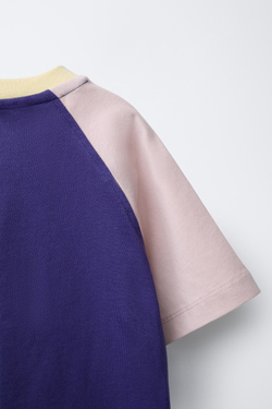 ZARA X PUKAS ФУТБОЛКА PUKAS SURF С РУКАВАМИ РЕГЛАН, СВЕТЛО-ЛИЛОВЫЙ