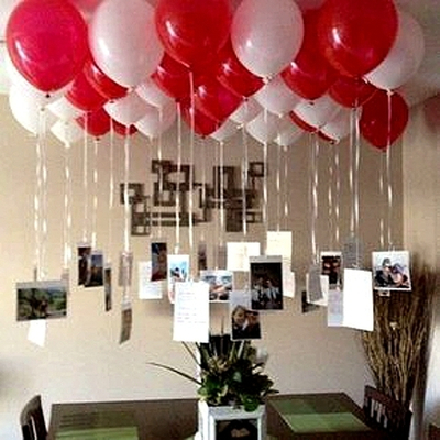 Шар с гелием 30см под потолок на ленте с фото
