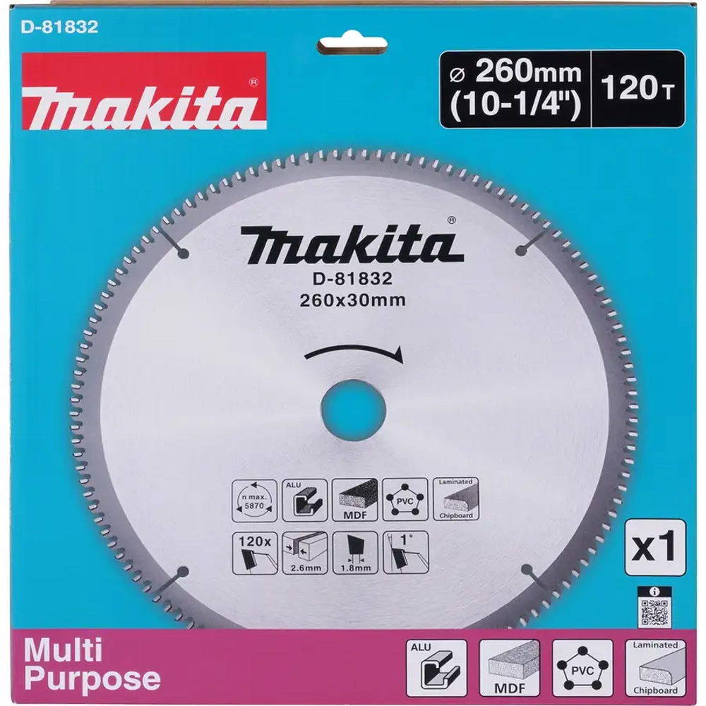 Пильный диск универсальный 260x30x2.6/1.8x120T Makita D-81832