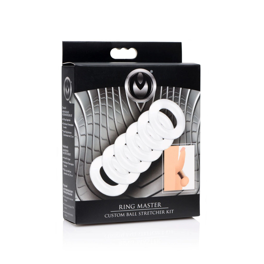 Комплект из 6 прозрачных эрекционных колец Ring Master Custom Ball Stretcher Kit (Цвет: прозрачный)