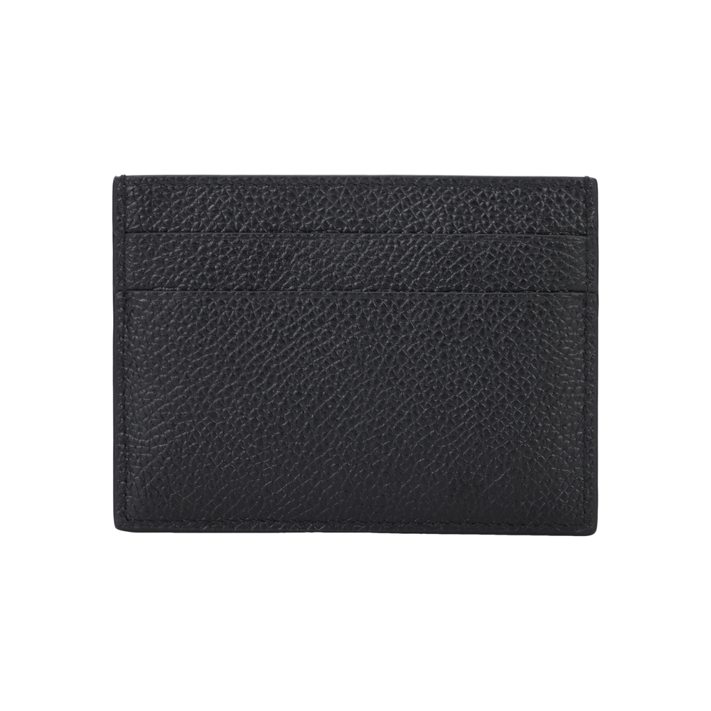 Balenciaga Cash Letter Print Smooth Calfskin Card Holder Card Holder Unisex Black