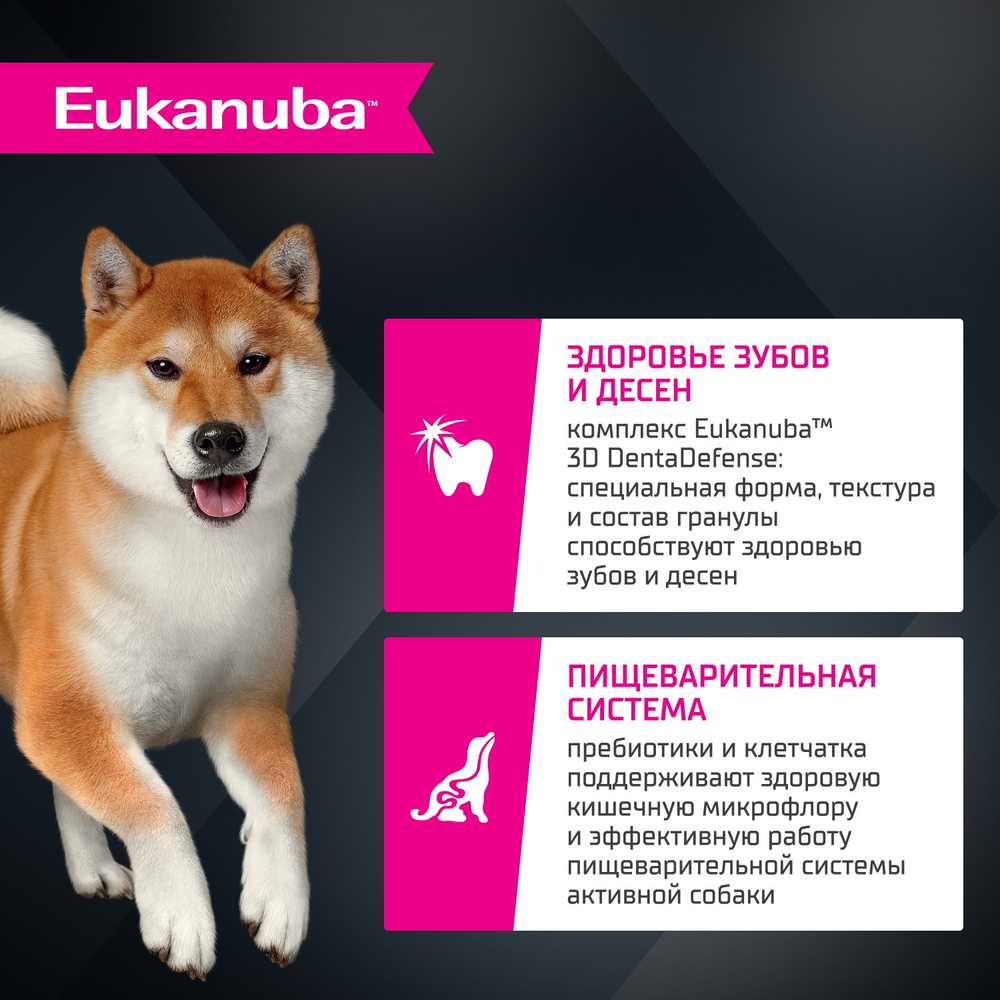 Сухой корм Eukanuba для взрослых собак мелких и средних пород старше 1 года с ягненком 7 кг