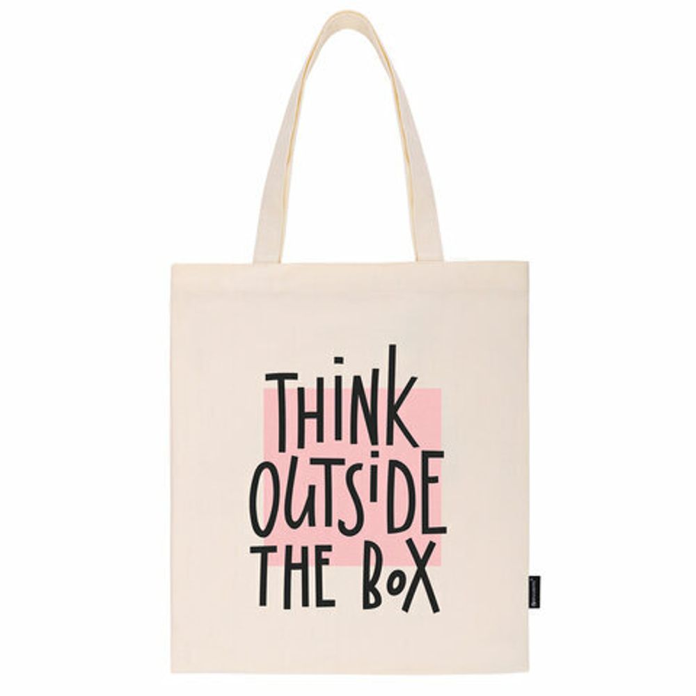 Сумка-шоппер BRAUBERG, канвас, 40х35 см, бежевый, "Think outside the box", 271898