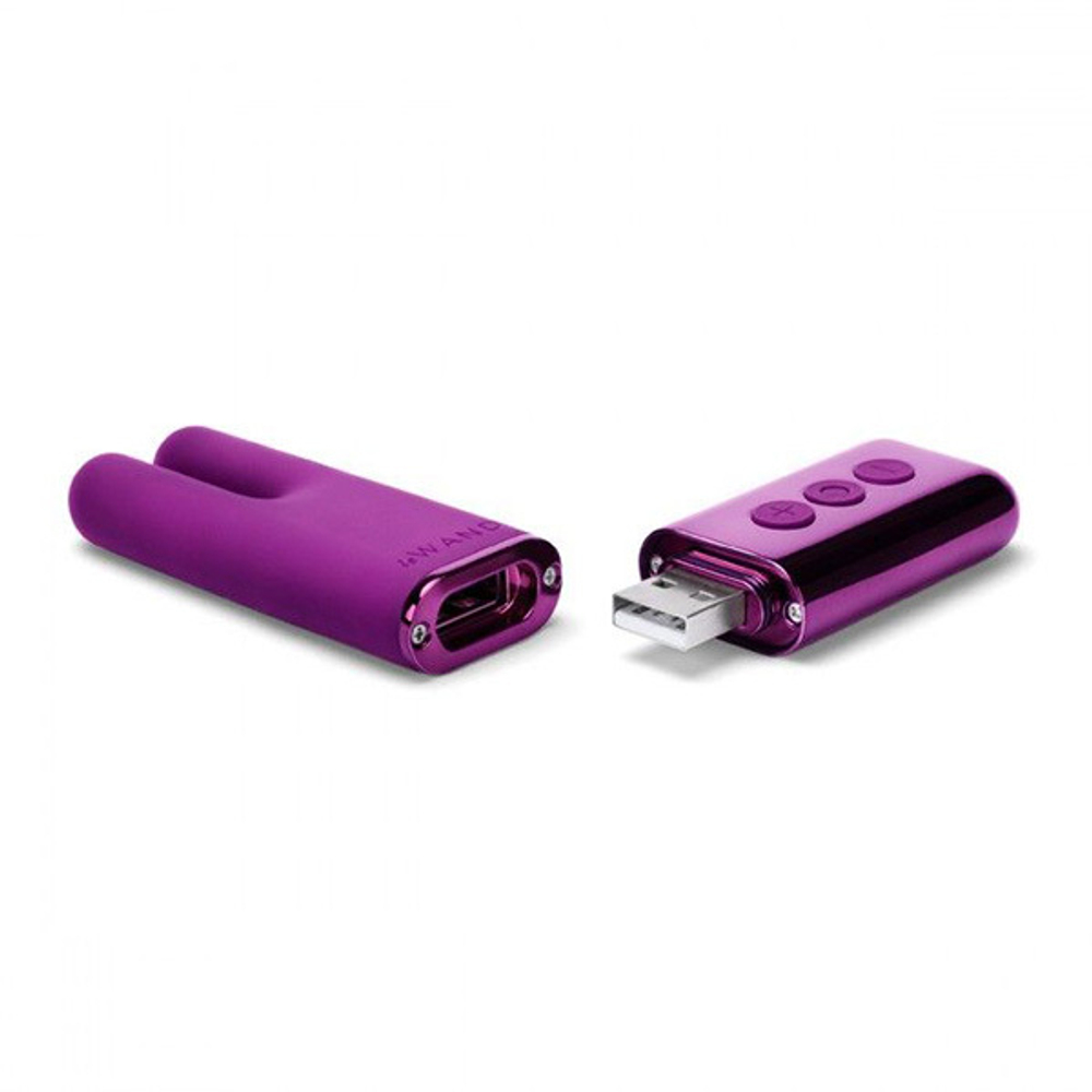 Фиолетовый двухмоторный мини-вибратор 11,6см Le Wand Deux LW-014-CHR