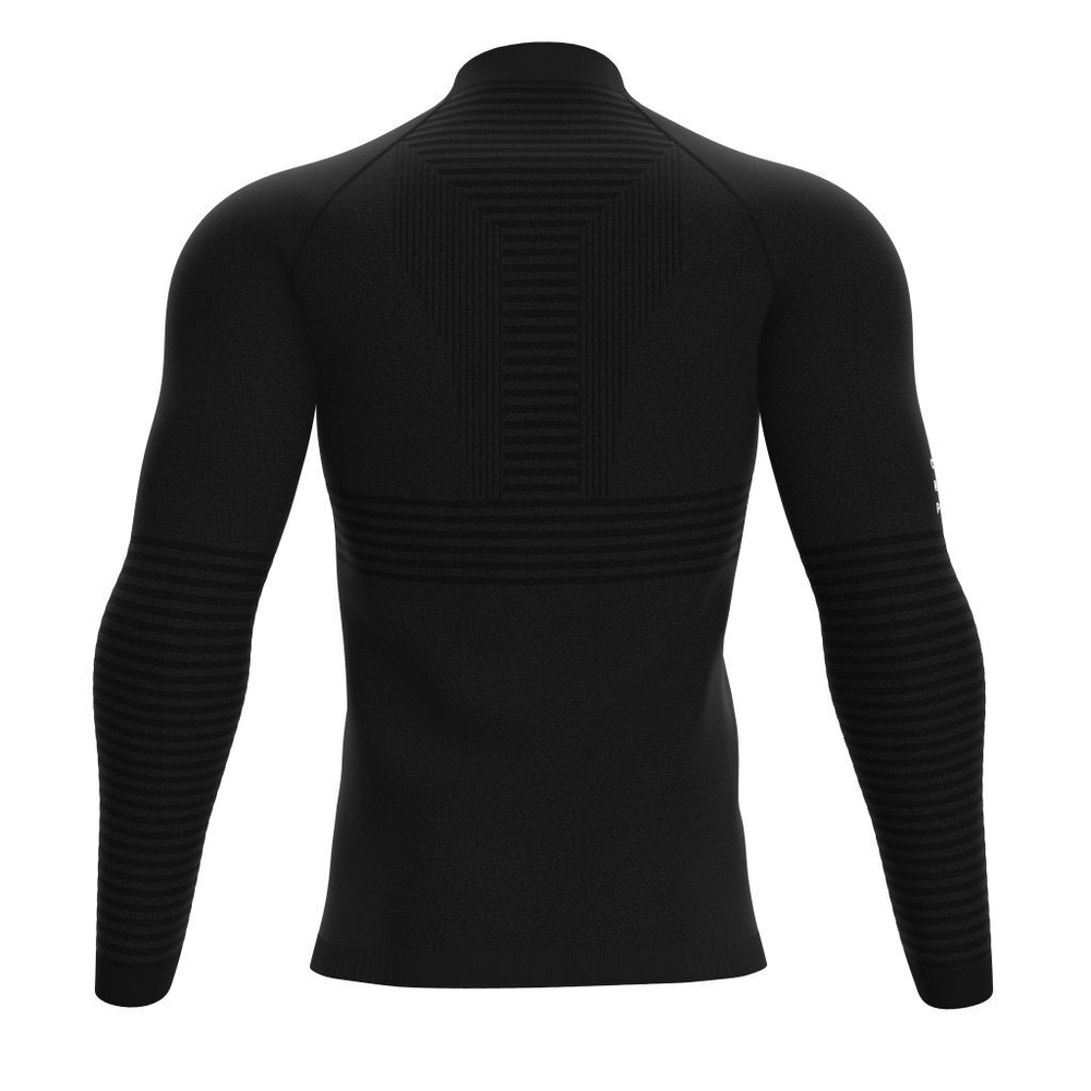 Мужская теннисная кофта Compressport Seamless Zip Sweatshirt - black
