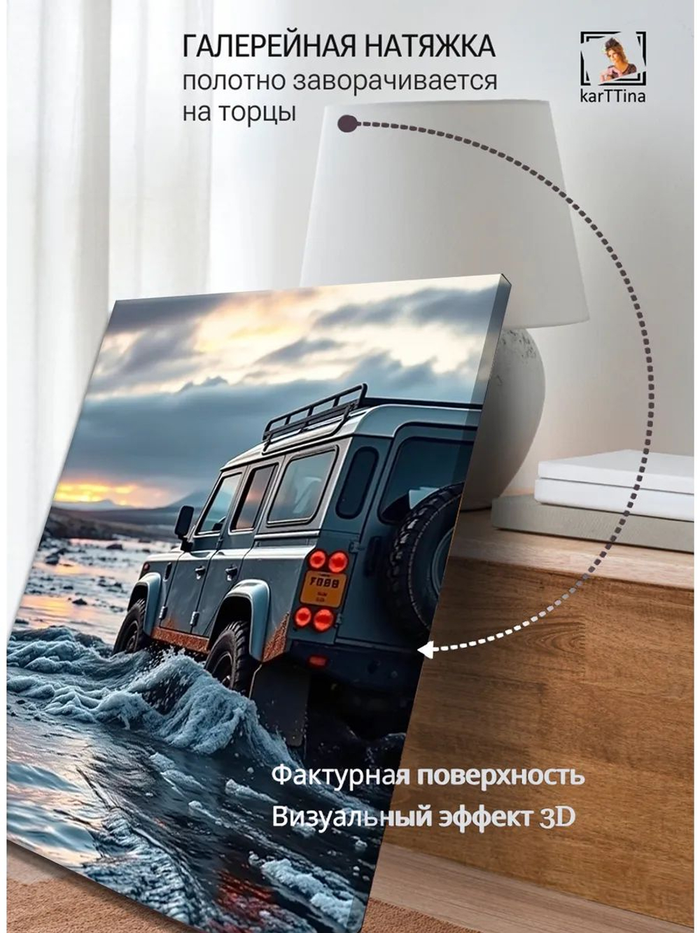 Картина "Прибрежный путь",на стену 50х70см 1шт., на деревянном подрамнике