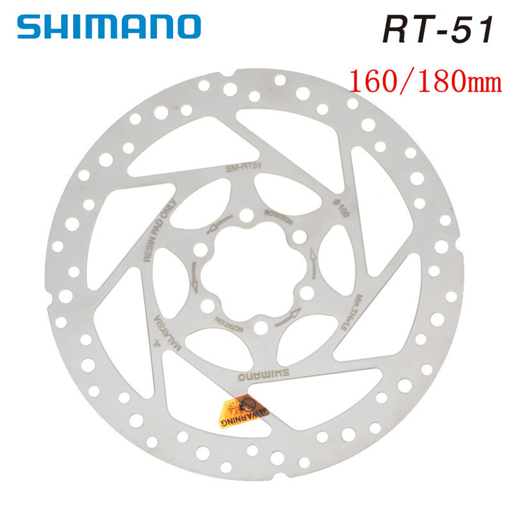 Тормозной диск Shimano, RT51, 160мм, 6-болт