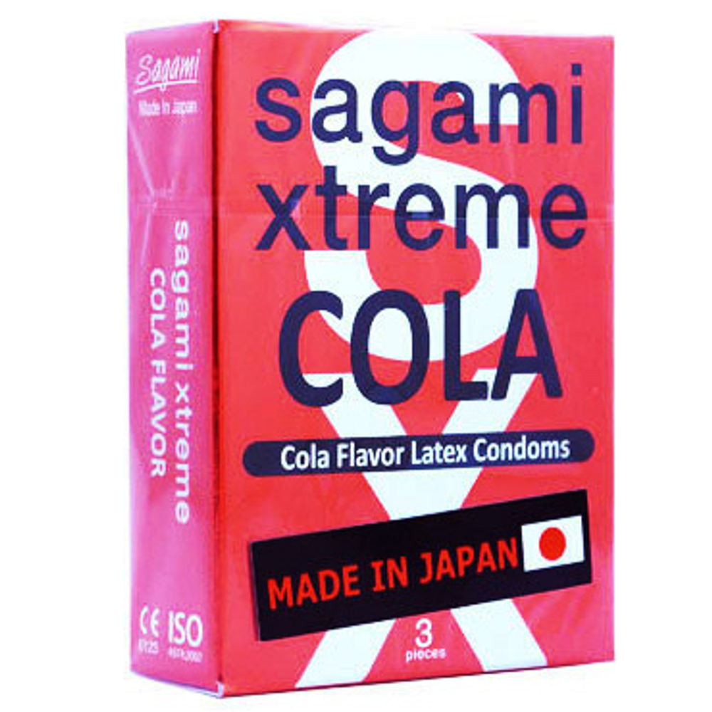 SAGAMI Xtreme Cola 3шт. Презервативы с ароматом колы, латекс 0,04 мм