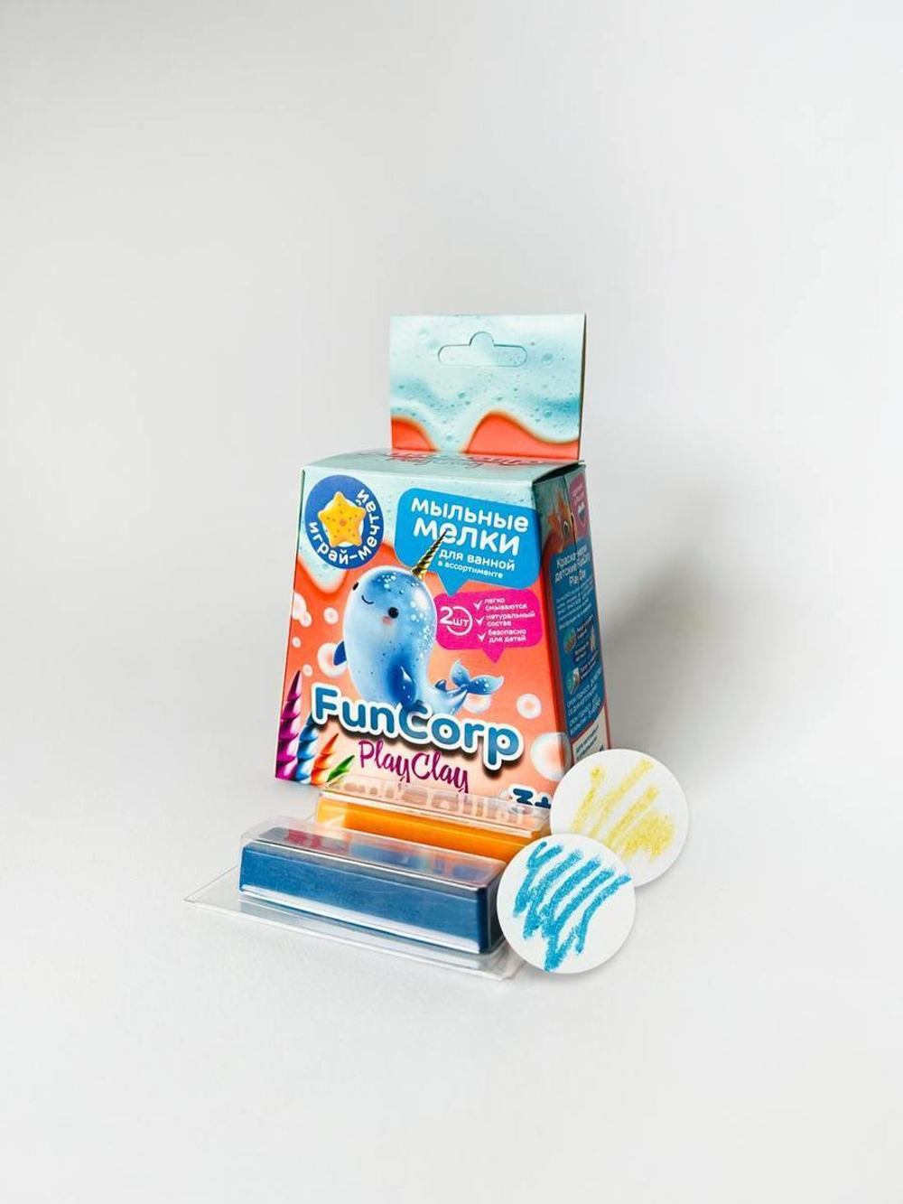 FunCorp Playclay, Мыльные мелки для ванной, 2 шт