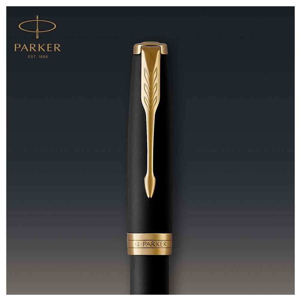 Ручка перьевая Parker "Sonnet Matte Black GT" 0,8мм, подарочная упаковка