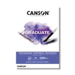 Альбом для смешанных техник Graduate Mix Media 200 г/м², A5 склейка с одной стороны 20 л, белый, Canson C400110376
