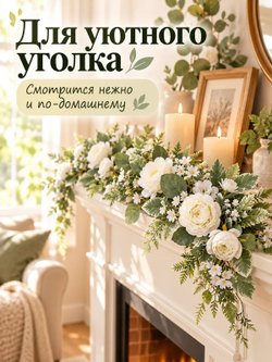 Цветы искусственные для декора белые пионы
