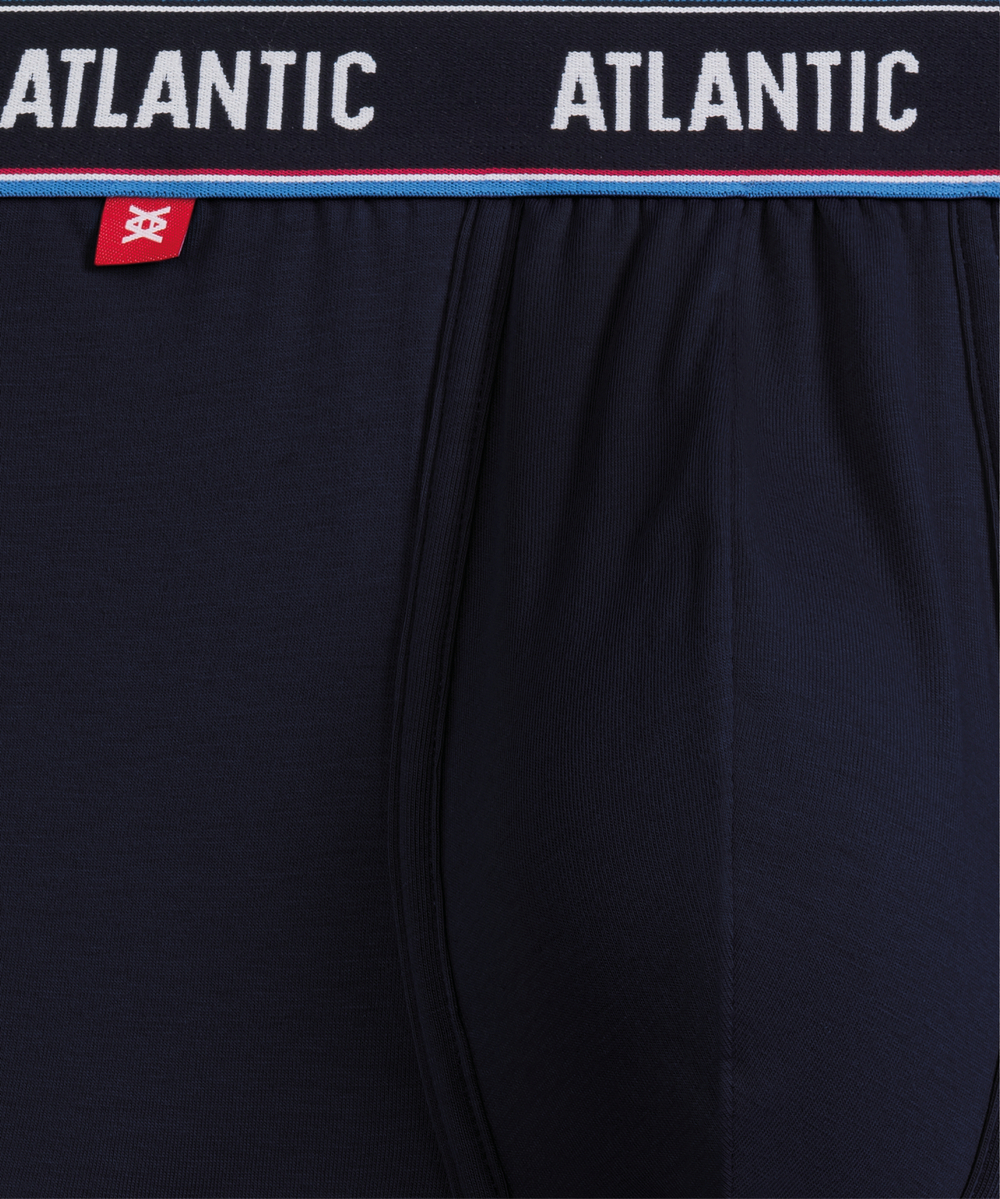 Мужские трусы шорты Atlantic, набор из 3 шт., хлопок, темно-синие + коралловые + серый меланж, 3MH-214