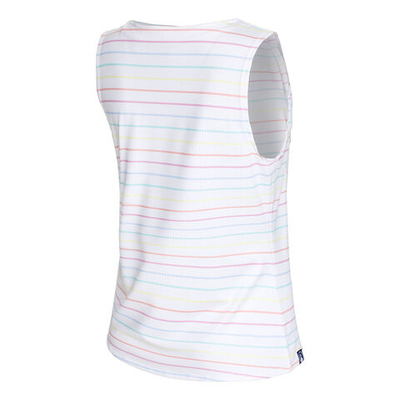 Женская теннисная майка Quiet Please Rainbow Poach Stripe Tank Top Women - White, Multicoloured