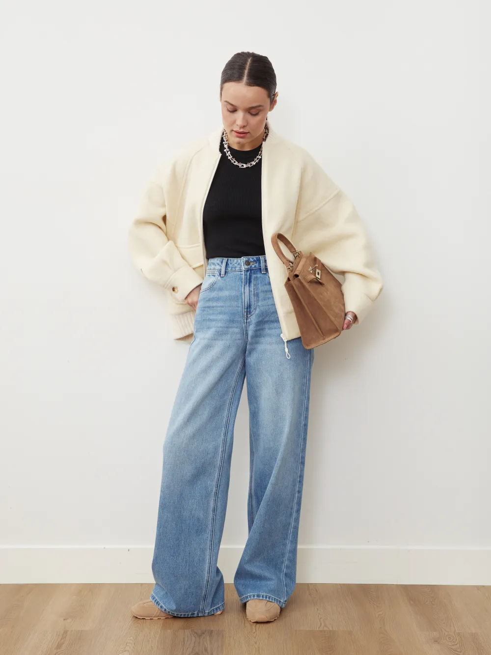 ДЖИНСЫ «PERFECT JEANS Wide» ГОЛУБОЙ