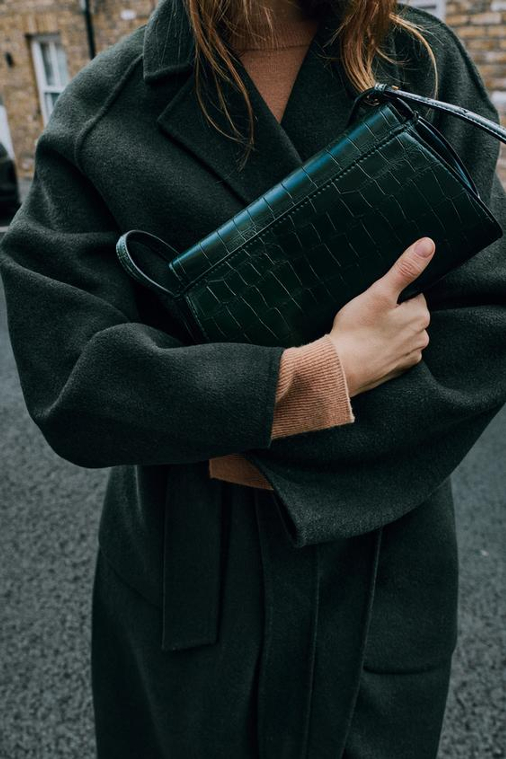 ZARA СУМКА С РЕЛЬЕФНЫМ ЭФФЕКТОМ, ЗЕЛЕНЫЙ