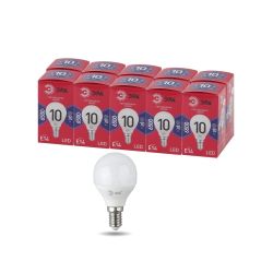 Лампа светодиодная ЭРА RED LINE LED P45-10W-865-E14 R 10Вт шар холодный дневной свет E14 | Лампы cветодиодные Шар (G/P)
