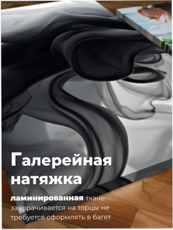 Картина Черные брызги модульная 50x70см 3шт., на деревянном подрамнике