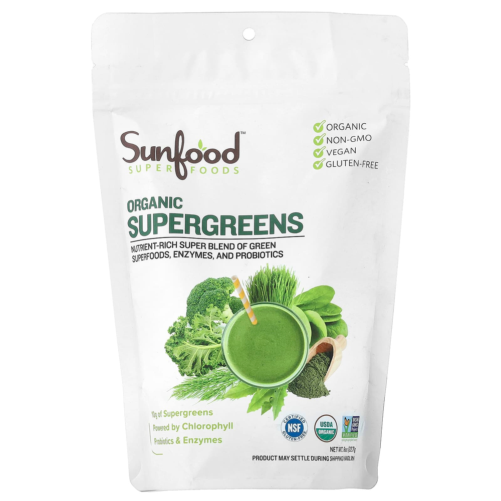 Sunfood, органическая суперзелень, 227 г (8 унций)