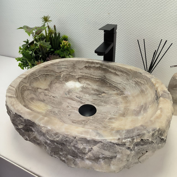 Раковина из оникса Erozy Grey EO-62596 53x43x15 из натурального камня