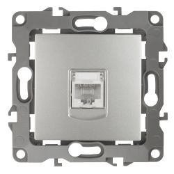 Розетка ЭРА Серия 12 12-3107-03 информационная RJ45 IP20 алюминий | Эра 12