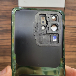 Крышка для Samsung S20 Ultra - задняя стеклянная панель "хорошее качество" (серого цвета)