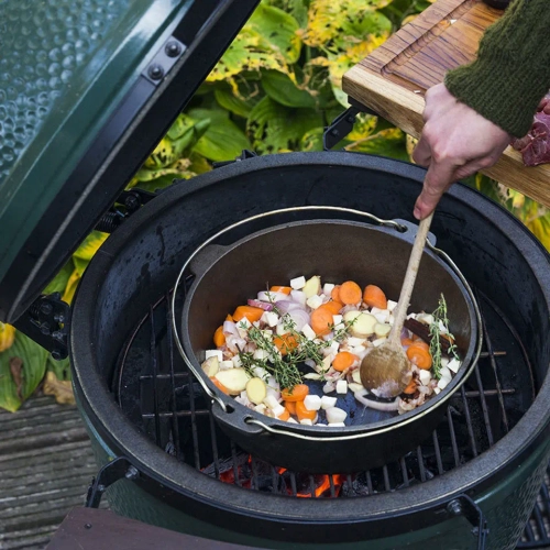 Духовка голландская чугунная 5.2л, крышка с логотипом, 2 ручки (Big Green Egg)