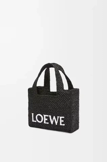 Loewe Мини-сумка Font из рафии, черный