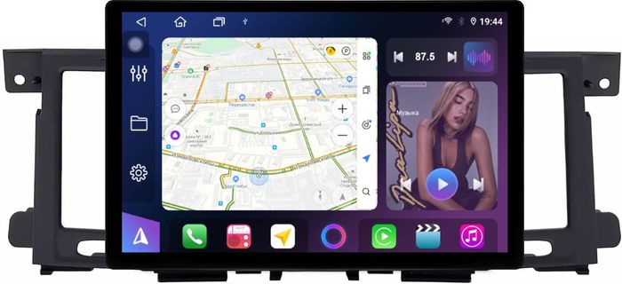 Магнитола для Nissan Patrol Y62, Infiniti QX56/QX80 2010-2017 (рамка тип 1) - FarCar GX877 монитор 13" 2K QLED на Android 13, TS10, 6+128, CarPlay, 4G SIM-слот