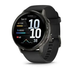 Смарт-часы Garmin Venu 4 (45 мм) сланцевый с черным силиконовым ремешком