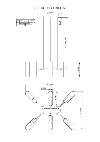 Подвесная люстра Metalicana V11813-6P Moderli