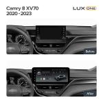 Магнитола для Toyota Camry 70/75 2021-2023 (РФ, Евро, Китай) - Teyes LUX ONE 360 монитор 12.3", Android 10, Быстрая, CarPlay, 4G SIM-слот, 4 камеры в комплекте