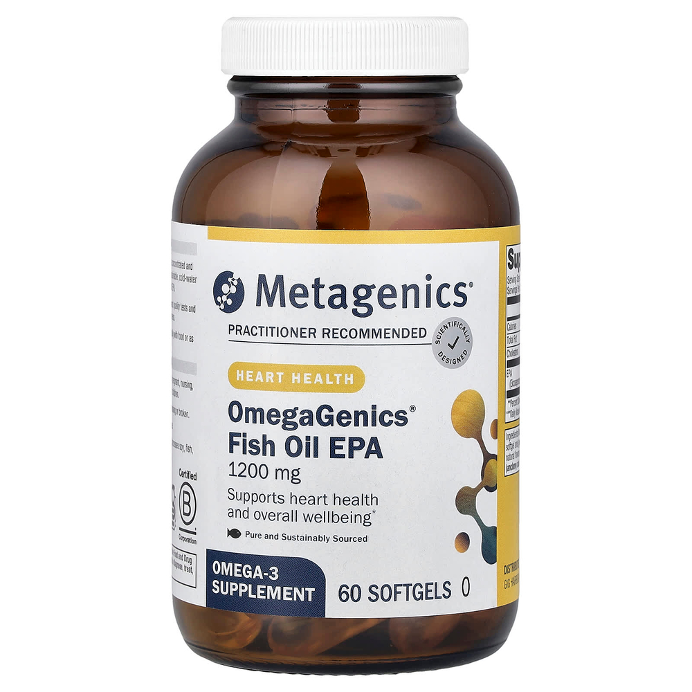 Metagenics, OmegaGenics®, рыбий жир с ЭПК, 1200 мг, 60 капсул